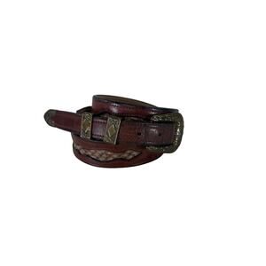 Vintage Celebration Rattlesnake Belt Leather Western Size 36